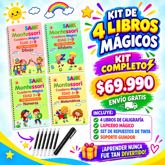 Lleva 2 Kits de Libros Mágicos + bolígrafos y Kit Completo de Recargas Gratis