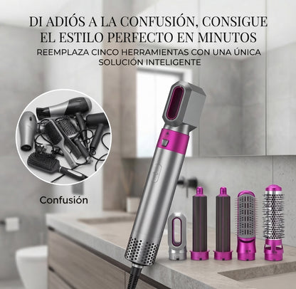 Cepillo Secador Rizador Y Moldeador De Pelo 5 En 1