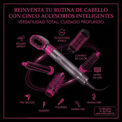 Cepillo Secador Rizador Y Moldeador De Pelo 5 En 1