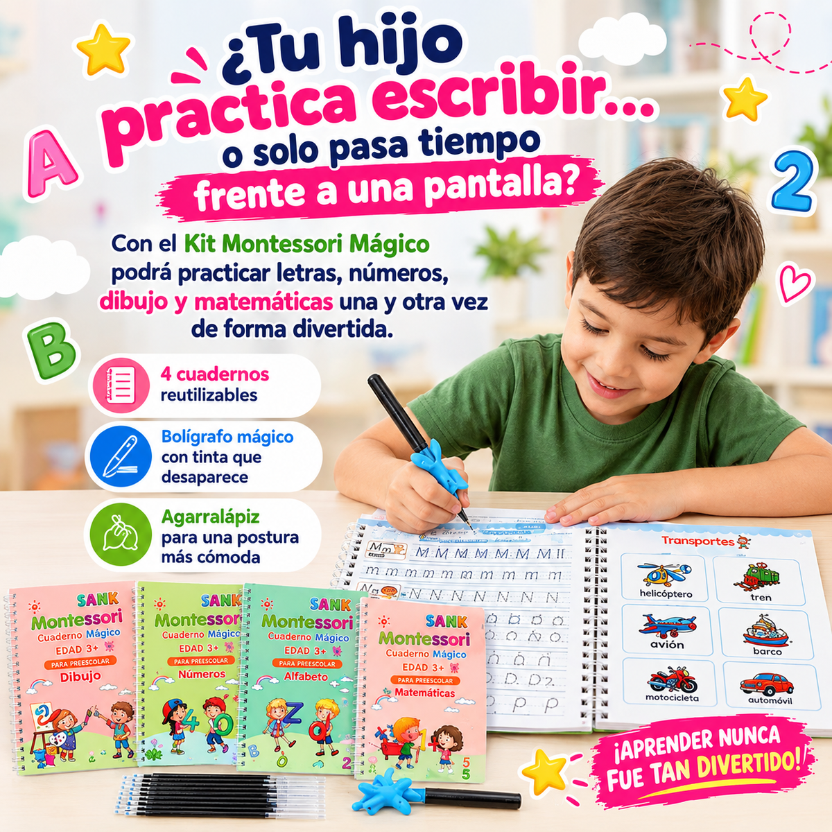 Lleva 2 Kits de Libros Mágicos + bolígrafos y Kit Completo de Recargas Gratis
